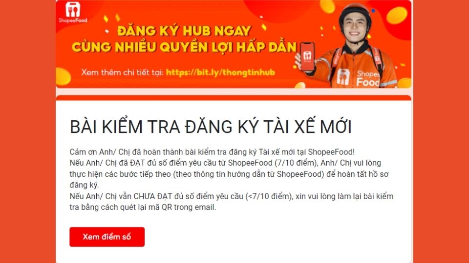 Trong vòng 4-5 ngày, ShopeeFood sẽ gửi email chi tiết các thủ tục cần hoàn tất trước khi đến văn phòng nộp hồ sơ.