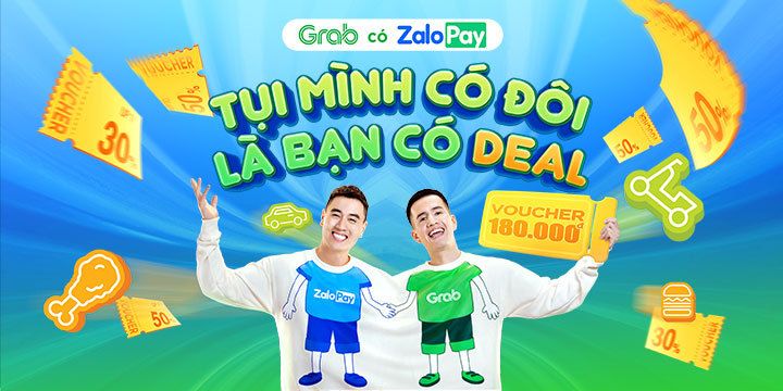 Grab thường hợp tác với các ngân hàng, ví điện tử như Momo, ZaloPay để cung cấp mã giảm giá.