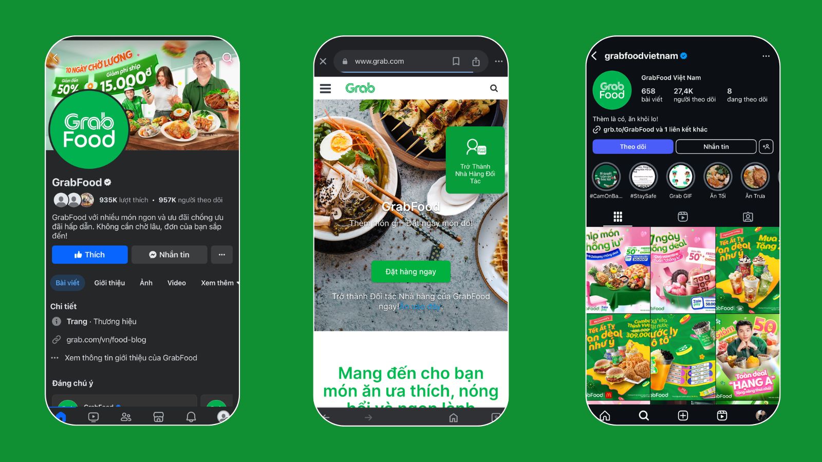 Tung deal mã giảm giá trên các nền tảng mạng xã hội của Grabfood.