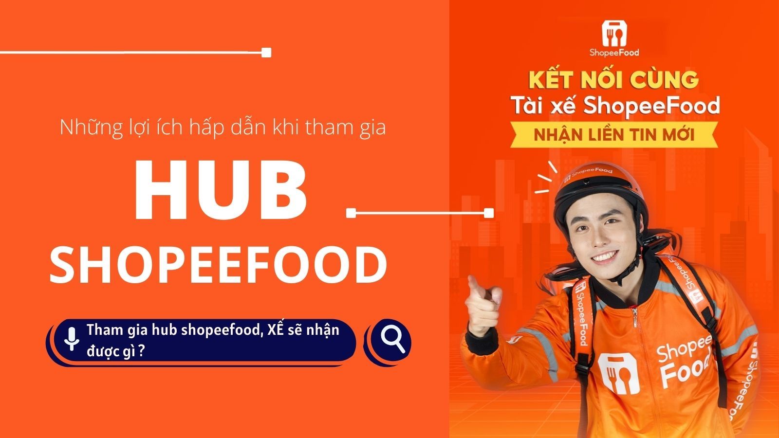 Khi tham gia Hub ShopeeFood, tài xế không chỉ được hỗ trợ tốt về thu nhập mà còn nhận được nhiều lợi ích thiết thực, giúp công việc trở nên thuận tiện và linh hoạt hơn.