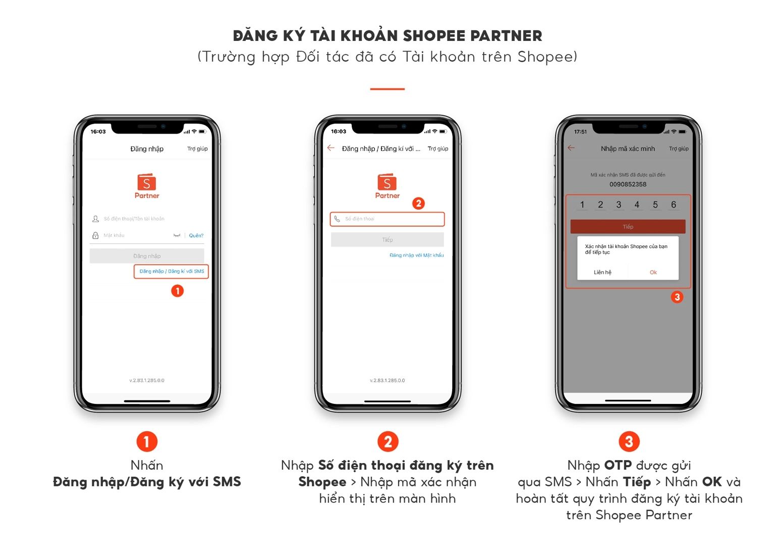 Đăng ký tài khoản trên Shopee Partner