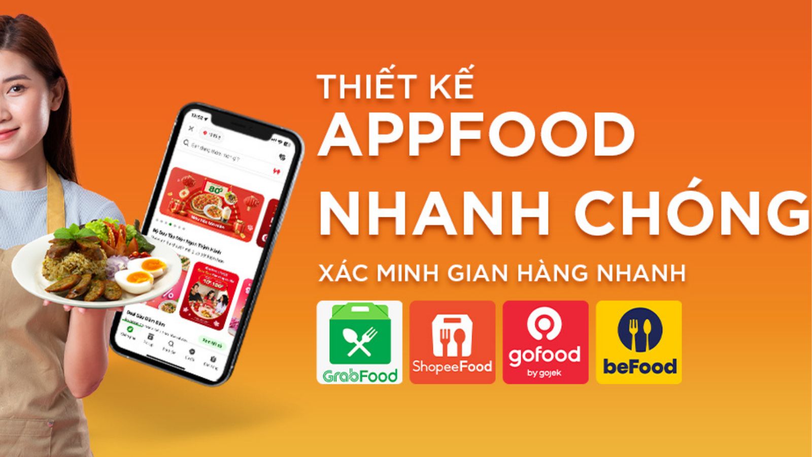 Thiết kế gian hàng appfood - Thu hút lượng khách hàng lớn